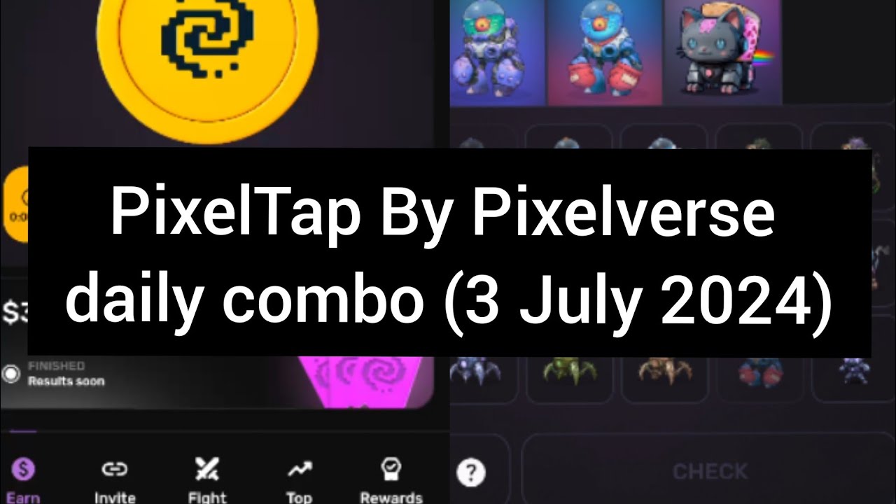 PixelTap By Pixelverse daily combo (3 July 2024)