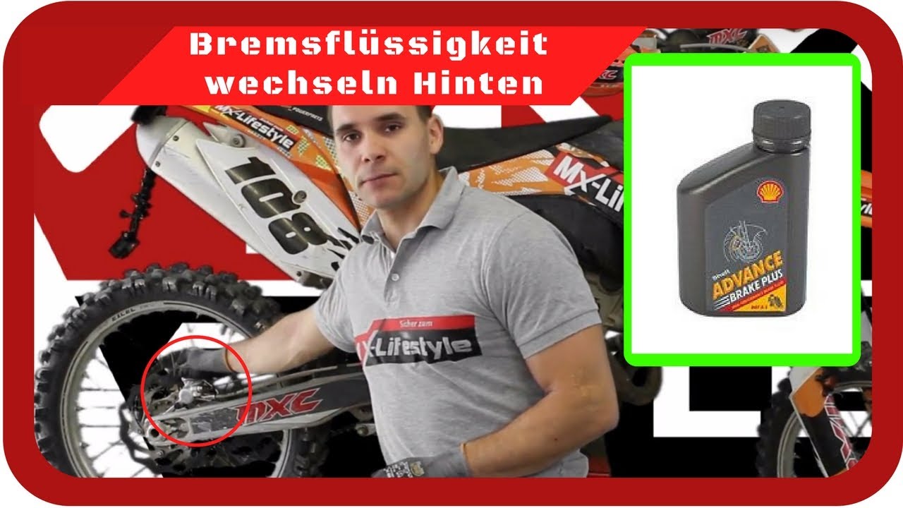 MX Tutorial - BREMSFLÜSSIGKEIT WECHSELN an der HINTERRADBREMSE bei Deinen Motocross oder Enduro Bike
