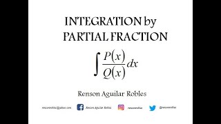 Integration By Partial Fraction