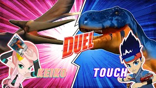 Dinosaur Master Duel : Keiko VS Touch  #dinosaur #dinosaursbattles #jurassicworld #dinosaurs