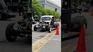 Ford rat rod pickup truck drive by engine sound at Mount Clemens Cruise 2025 Michigan