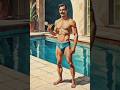 Vintage Poolside Pinup Man Art, Retro Cocktail Gentleman Wall Decor #pinupboys #greatgatsby #poolart