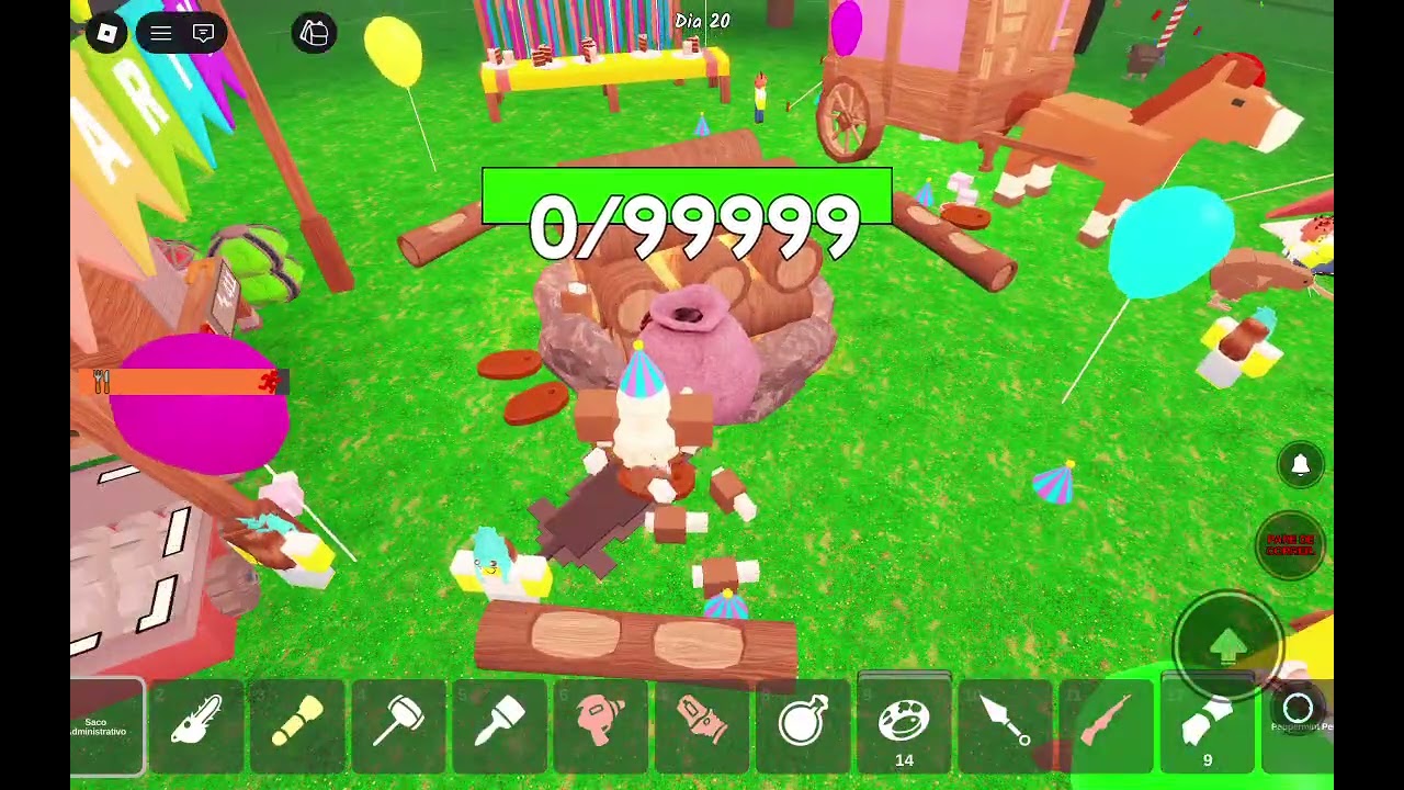 Jogando a atualização de adm do 99 noites na floresta 