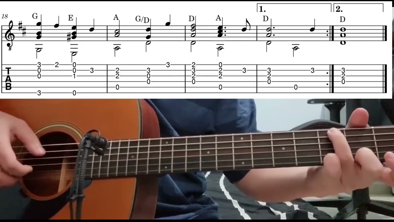 o come all ye faithful guitar fingerstyle