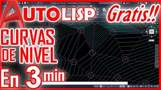 Crear CURVAS DE NIVEL | TRIANGULACION | TOPOGRAFIA en AutoCAD 2022 | AutoLISP GRATIS