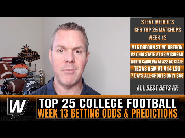 College Football Week 13 Picks and Odds  Top 25 College Football Betting  Preview & Predictions 
