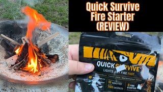QUICK SURVIVE FIRE STARTER REVIEW  (WILL IT MAKE A FIRE)