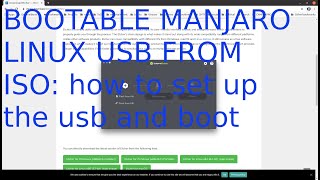 How To Make A Live ISO USB In Linux For Manjaro
