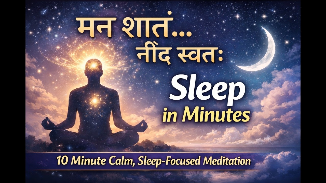 मन शांत… नींद स्वतः | 10 Minute Calm, Sleep-Focused Meditation 🌙