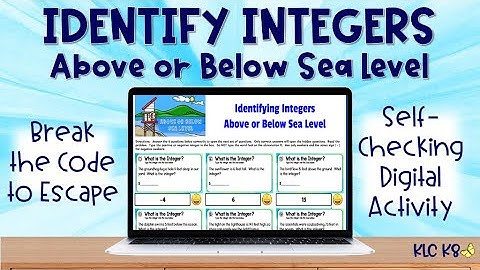 Identify Integers | Above or Below Sea Level | Self-Checking Digital Escape Activity | Preview