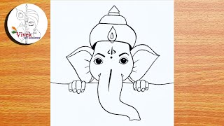 Beautiful Ganpati Easy Drawing How To Draw Ganpati Bappa