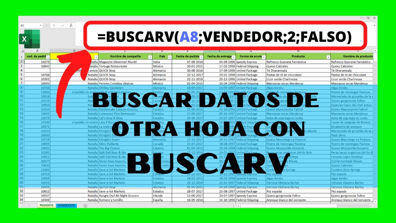 Como hacer un buscarv excel