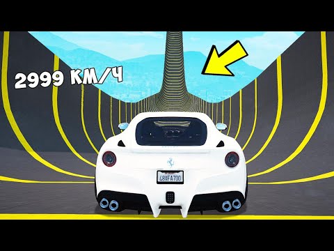 СПУСК БЕЗ ТОРМОЗОВ НА ЧИТЕРСКОЙ ТАЧКЕ ПО МЕГА ТРАМПЛИНУ В ГТА 5! GTA 5 МОДЫ!