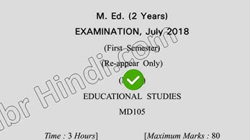 2018 Dcrust MEd 1st Sem Reappear Education Studies Question Paper