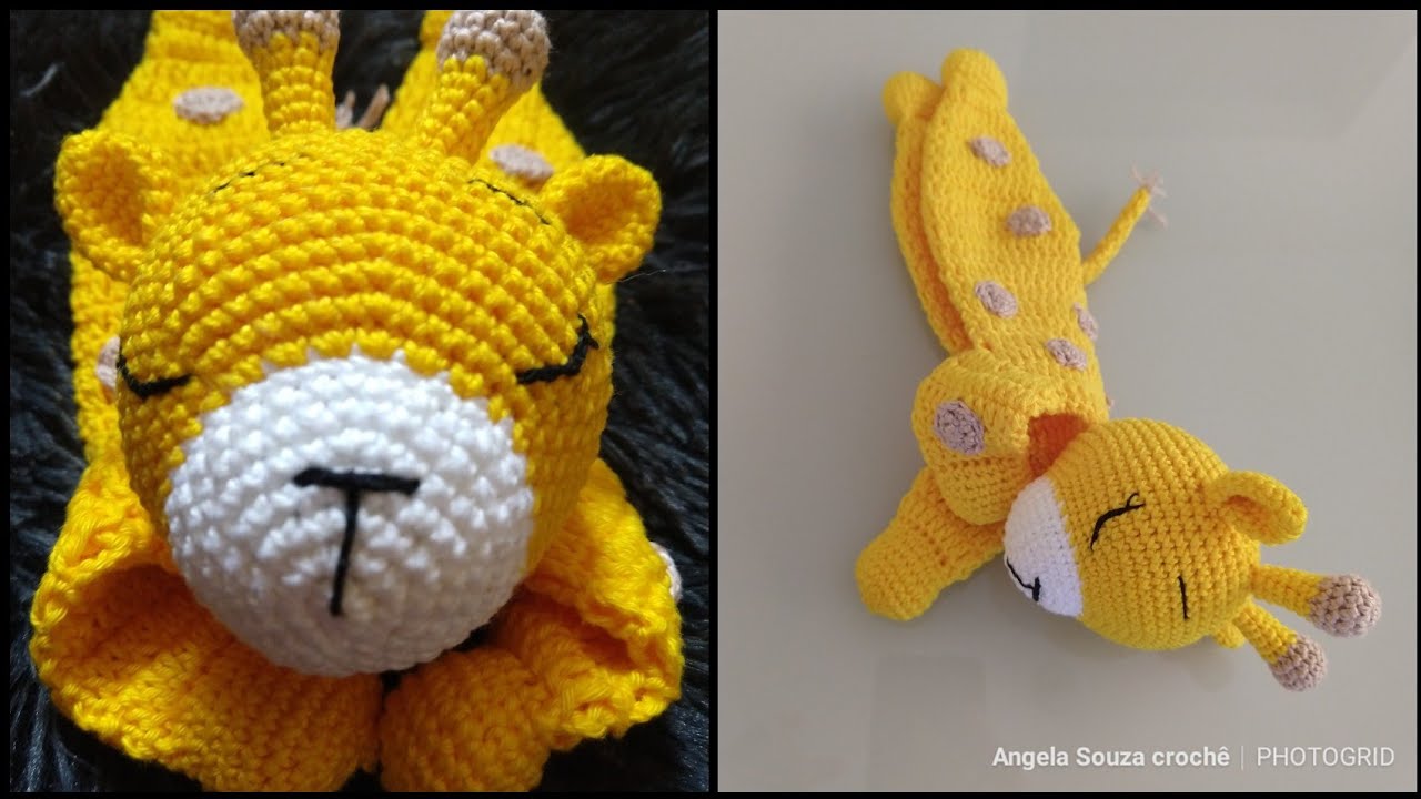 Amigurumi - Manta de apêgo (Naninha) girafa de crochê PARTE 2