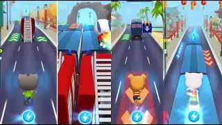 Talking Tom Gold Run Tom VS Angela  VS Ginger VS Ben ||My Talking Tom Hero Dash Game Video screenshot 4