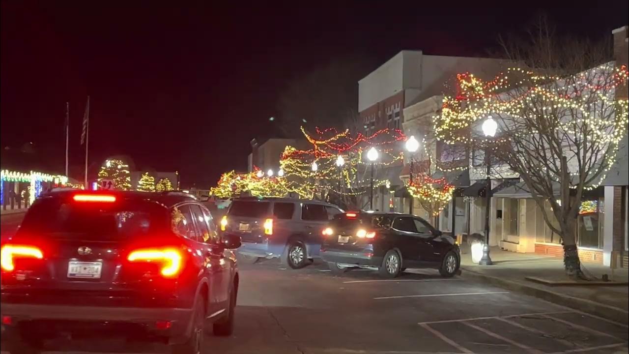 Holiday lights, E. Main Street, Seneca, South Carolina, 2049 hrs