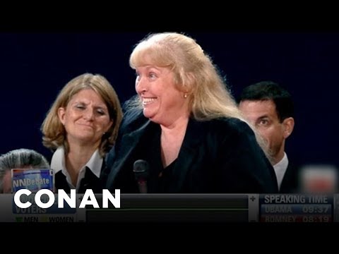 Nervous Debate Questioner Has A Lot Of Baggage | CONAN on TBS
