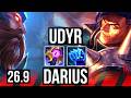 UDYR vs DARIUS (TOP) | 5k gold comeback | KR Grandmaster | 26.9