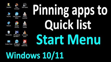 Pinning apps to the quick list of Start menus in Windows