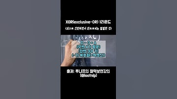 XOR, 암호학 최고의 비트연산, 모르면 손해일걸? #쇼츠 #Shorts #강의 #루니프 #lootnip #개발자 #정보보안 #소프트웨어보안 #SW #코드북 #XOR #암호화