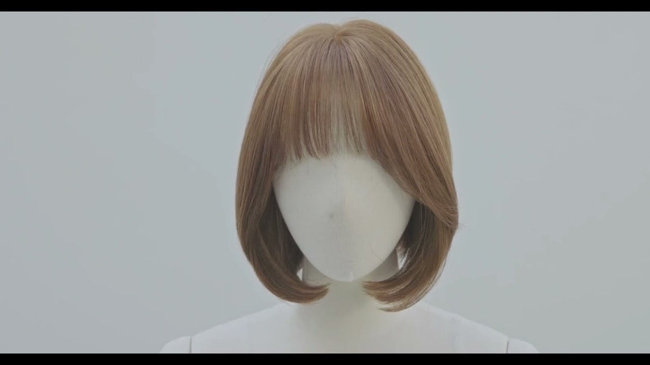 総手植えフルウィッグ) ショートボブ ベベカットパーマ（モースト原糸