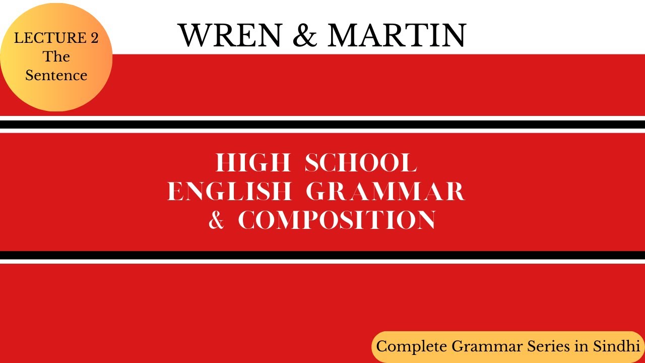 English Grammar | Wren and Martin | Chapter One | The sentence ...