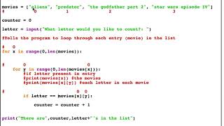 Find And Count Letters From A List Or Array Python - Youtube