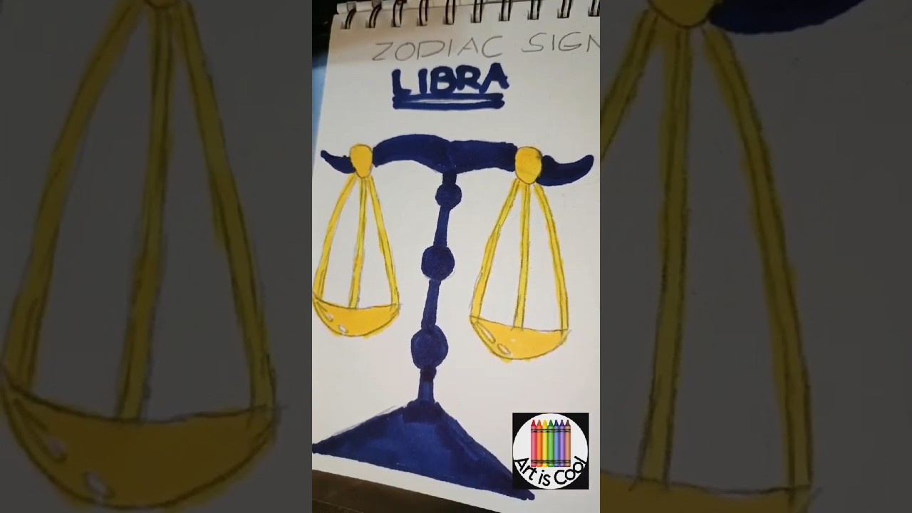 How to draw Zodiac sign Libra in easy and simple way #shorts #shortvideo #art #drawingeasy #fast