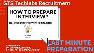 GTS Techlabs Intern & Engineer Placement Drive – Interview Preparation | Core Company interview tips screenshot 2