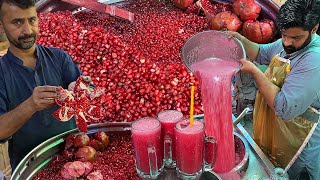 BEST Way to Open Pomegranate | How to Make Pomegranate Juice | Street Bloody Red Juice, Anar Sharbat