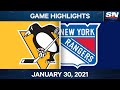 NHL Game Highlights | Penguins vs. Rangers - Jan. 29, 2021