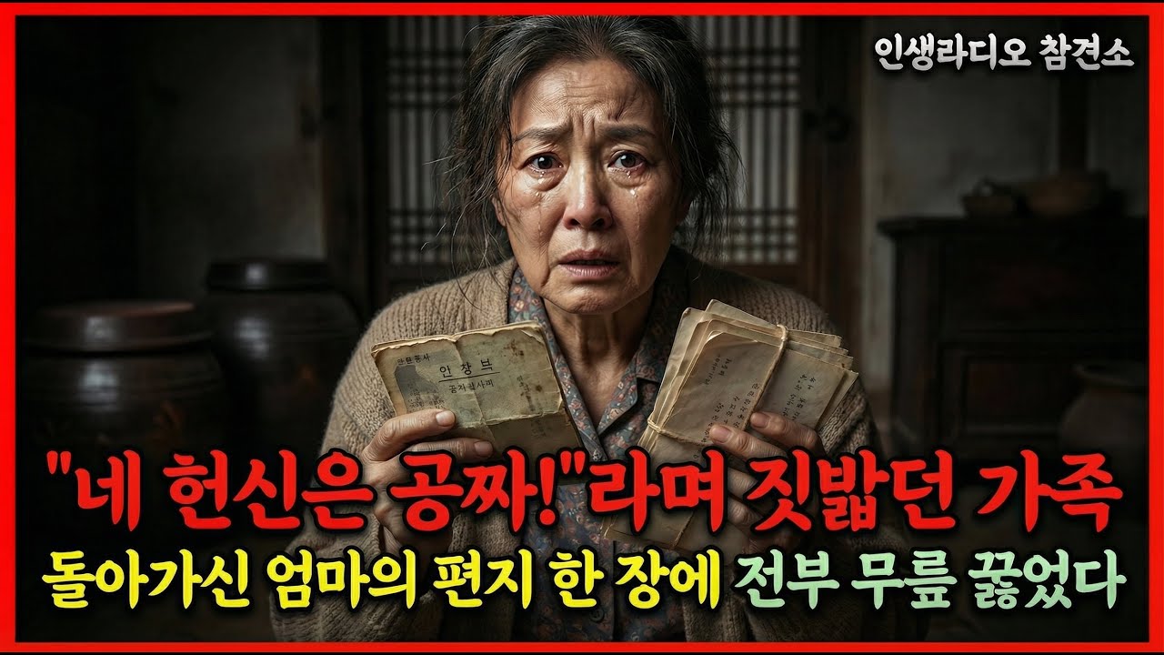 효도점수로 상속 지분 나누는 기막힌 가족, 말 못하던 엄마의 장독대 밑 상자 하나에 온 가족이 무릎 꿇고 통곡한 감동 실화｜인생라디오 참견소