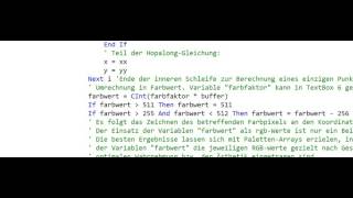 Mandelbrot Fractal Programmierung mit SourceCode