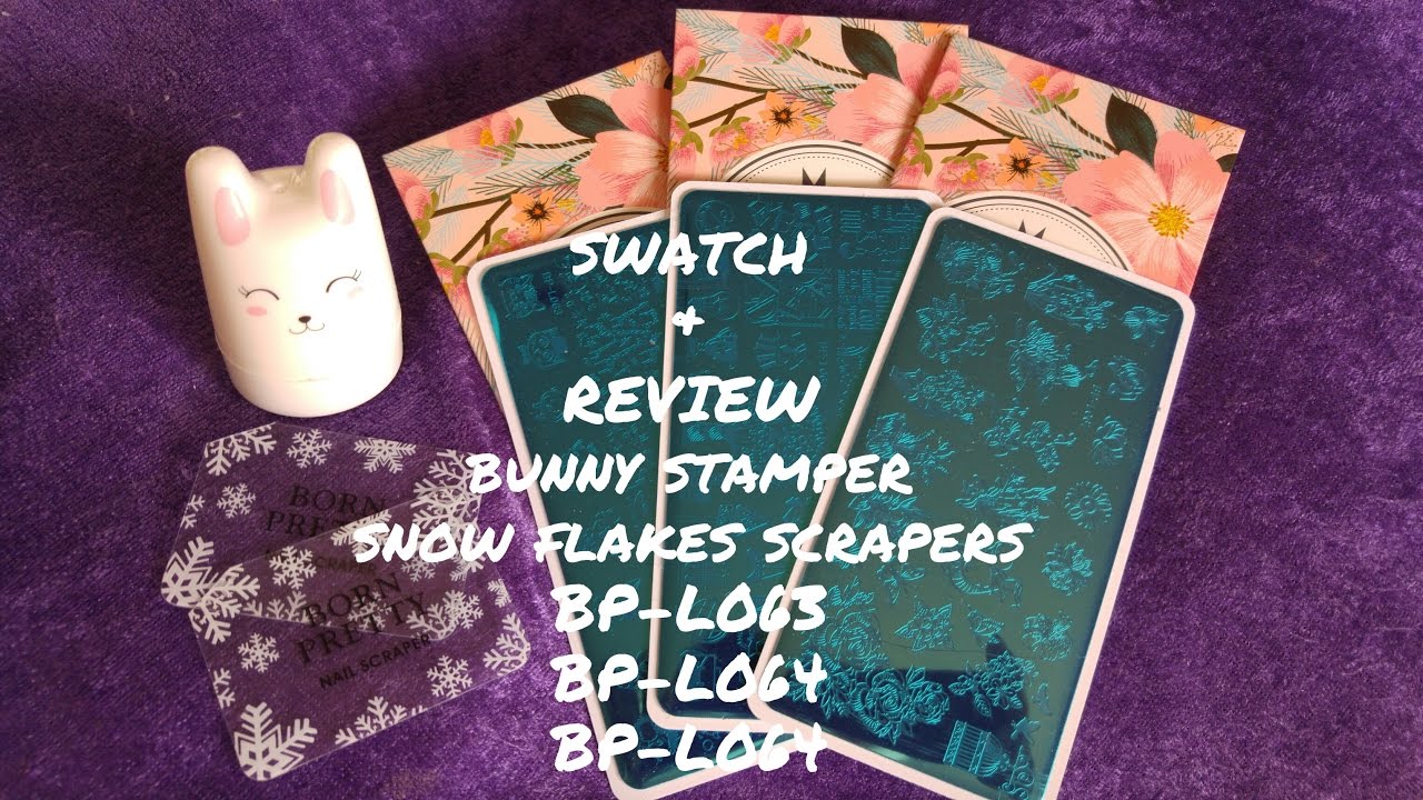 Swatches & Review: Born Pretty's Bunny stamper, Snowflakes themed scraper & BP L063