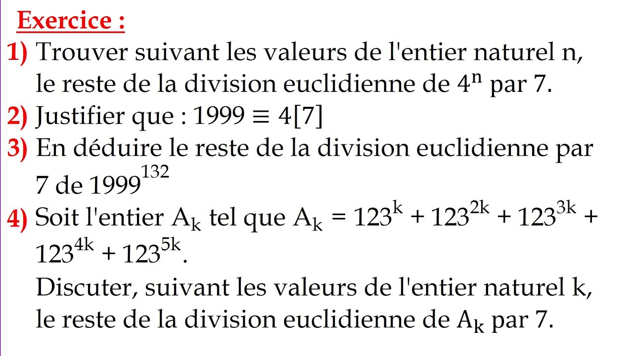 Exercice de Congruence Niveau Terminale | Arithmétique pour le Bac (Terminale)#bac#mathsterminale 