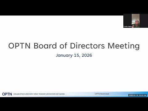 OPTN Board of Directors Meeting – January 15, 2026