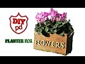 Wood Planter Box With Rope Handles - DIY Garden Flower Planter Wood Planter Box With Rope Handles - DIY Garden Flower Planter
