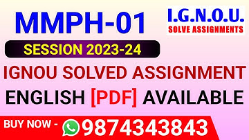 MMPH 1 Solved Assignment 2023-24 in English, MMPH-01 Solved Assignment 2024, MMPH 1 Assignment
