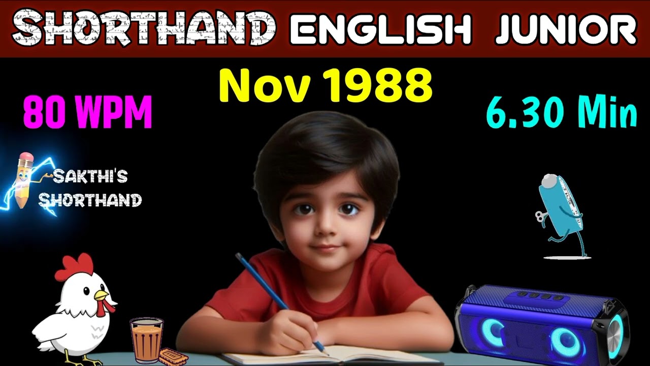 Shorthand English Junior Nov 1988 ✍️ 80 WPM 🏇 6.30 Min