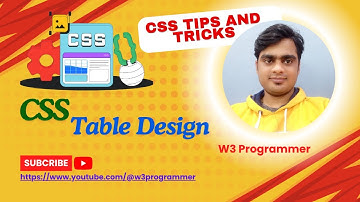 Styling HTML table with CSS - Web DesignUX Tutorial | CSS In Hindi | W3 Programmer