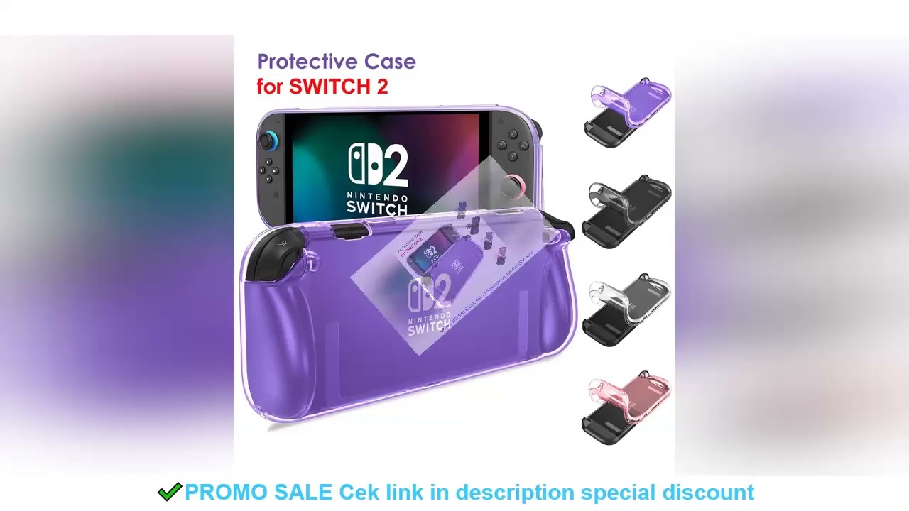 Protective Case for Switch 2 (2025), NS 2 TPU Cover Protector, Anti-Scratch, Shock-Absorption, Ergon