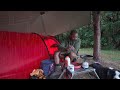 SOLO CAMP IN RAIN - TENT CAMPING - OUTDOORS