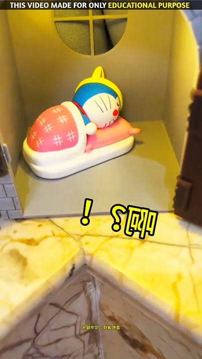 The mouse fell asleep in doraemon's house 🤩😍~ mini wood toy-woodworking art skills / hand crafts /