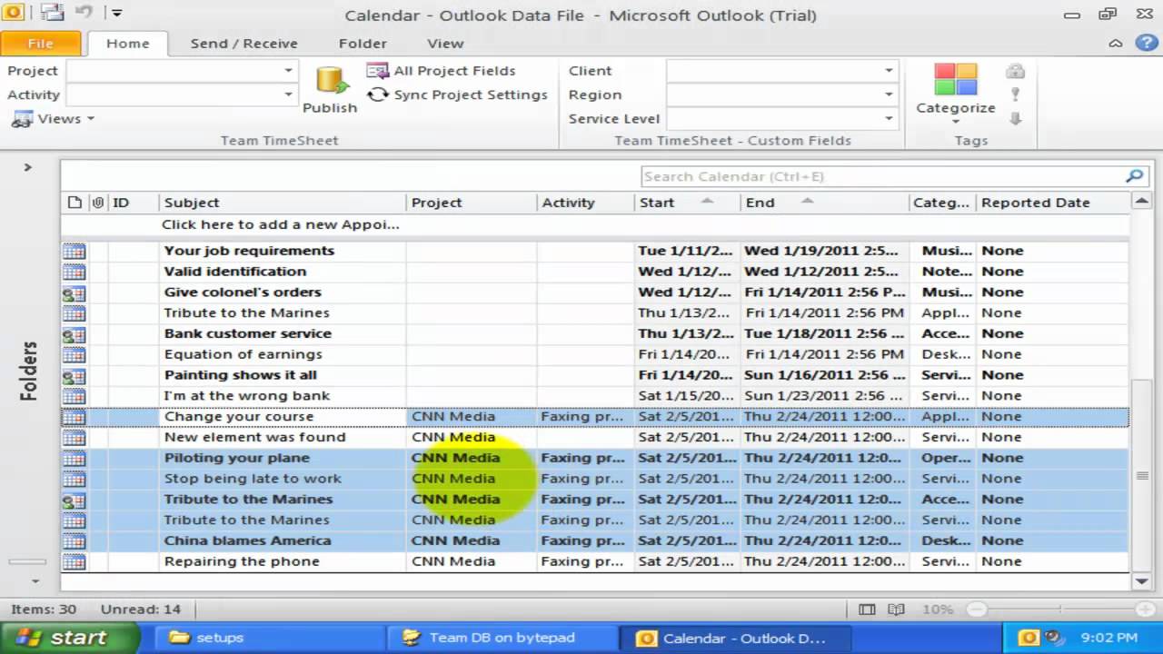 Part 2: Preparing timesheets and reporting - Team TimeSheet for Outlook