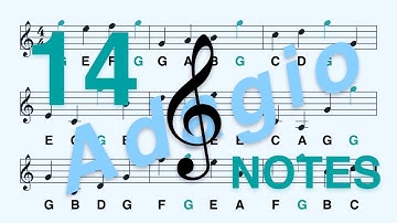 G Clef (Treble Clef): Learn to Read the G Note in Less Than 2 Minutes - Adagio, 14 Notes