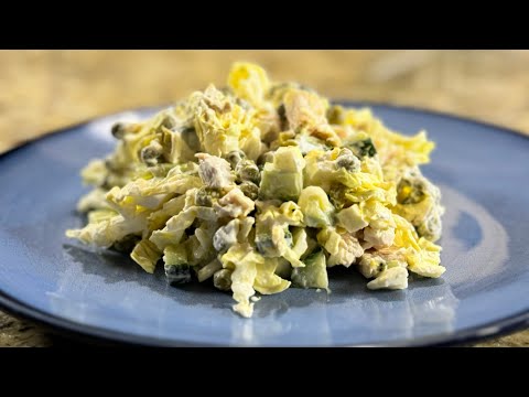 Вкусный салат из пекинской капусты без майонеза, Chinese cabbage salad without mayonnaise#asmr