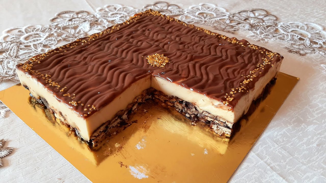 كيك بارد في 10 دقائق بدون فرن بدون بيض ولا كريمة بمكونات بسيطة قمة في الروعة للسهرات الرمضانية 🥰😍