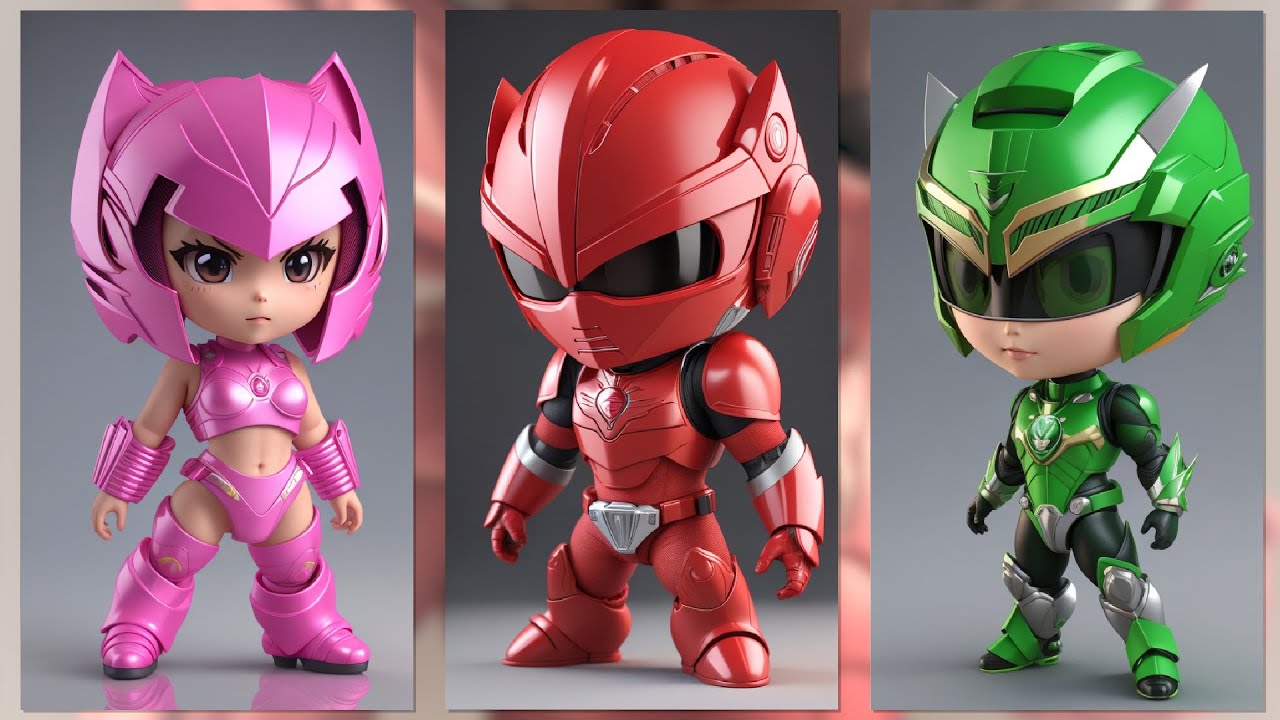Morphin' into Cuteness: AI Crafts Adorable 3D Power Ranger Toys! ⚡🎨 ...