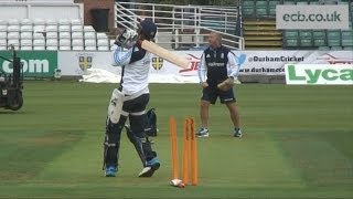 Chris Jordan batting practice at Durham ahead of Sri Lanka ODI